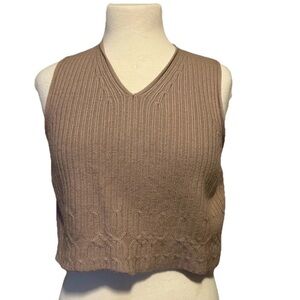 Vintage 100% Wool Lilac Light Purple Cropped Sweater Best Cable Knit Emanuel EUC